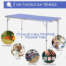 Tavolo Pieghevole da Campeggio 160x80x70 cm con Rete da Ping Pong  Blu