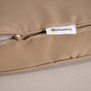 Set Salotto da Giardino in Polyrattan Divano 2 Poltrone  Kore Cachi e Beige