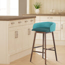 Sgabello con Schienale in Legno e Tessuto 57,5x54x95 cm  Oslo Verde