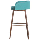 Sgabello con Schienale in Legno e Tessuto 57,5x54x95 cm  Oslo Verde