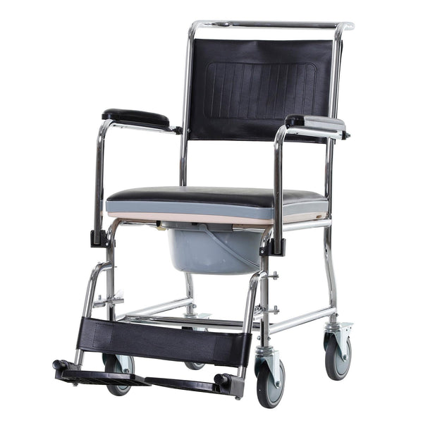 Fauteuil roulant avec toilettes amovibles en métal et PVC BeCare sconto