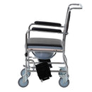 Sedia a Rotelle con WC Rimovibile in Metallo e PVC  BeCare