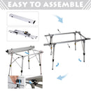 Tavolo da Campeggio Picnic Avvolgibile in Alluminio 90x53x45/65 cm  Wrap