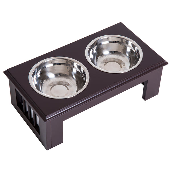 Gamelle surélevée pour chien 2 assiettes en acier 43,7x24x15 cm MySup acquista