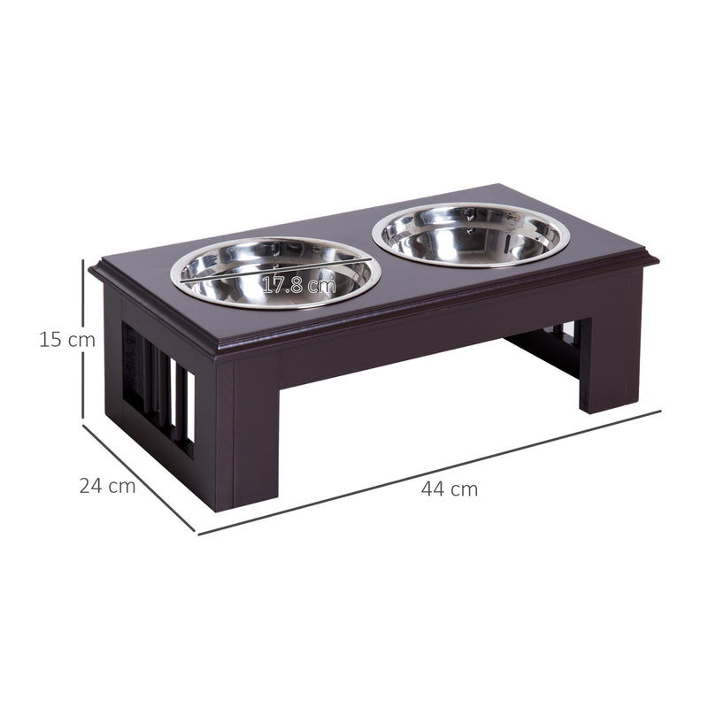 Ciotola per Cani Rialzata 2 Piatti in Acciaio 43,7x24x15 cm  MySup