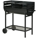 Barbecue a Carbone Carbonella in Acciaio 90x45x96 cm  Rush Nero