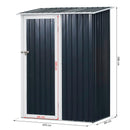 Casetta Box da Giardino in Lamiera per Deposito Attrezzi 143x89x186 cm  Raw Grigio
