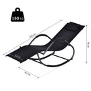 Sedia a Dondolo Pieghevole da Giardino 160x61x79 cm  Mag2 Nero