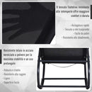 Sedia a Dondolo Pieghevole da Giardino 160x61x79 cm  Mag2 Nero