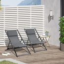Set 2 Sedie Sdraio Pieghevoli in Alluminio 96,35x58x91,5 cm  Rex Grigio