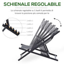 Set 2 Sedie Sdraio Pieghevoli in Alluminio 96,35x58x91,5 cm  Rex Grigio