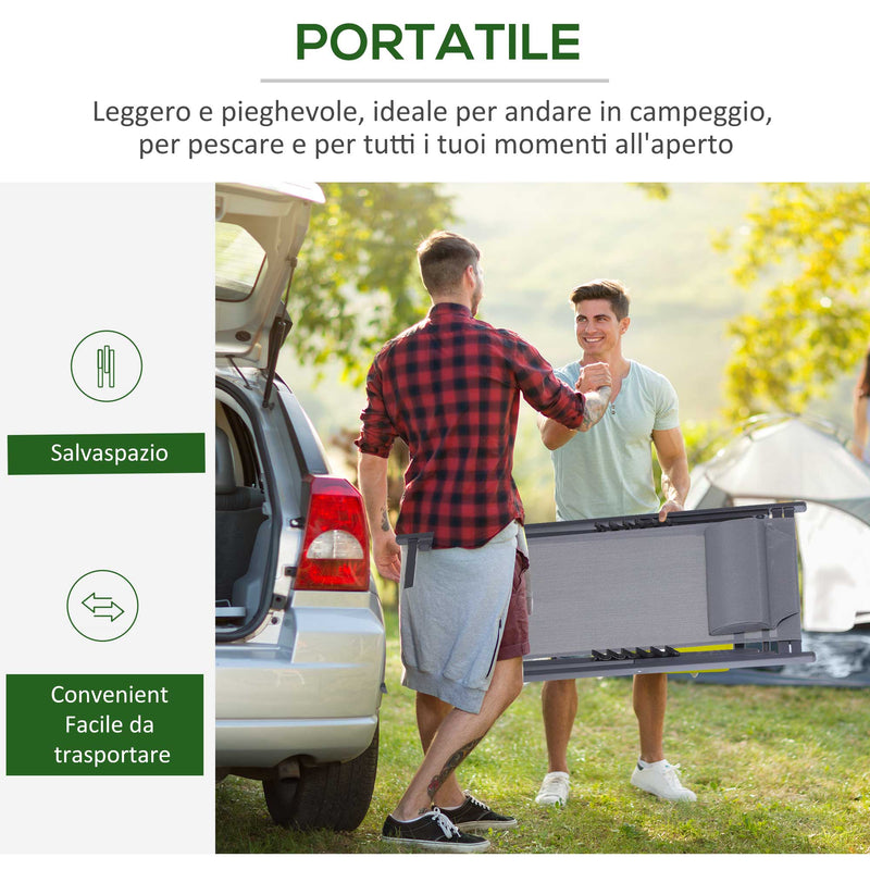 Set 2 Sedie Sdraio Pieghevoli in Alluminio 96,35x58x91,5 cm  Rex Grigio