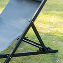 Set 2 Sedie Sdraio Pieghevoli in Alluminio 96,35x58x91,5 cm  Rex Grigio