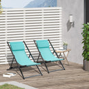 Set 2 Sedie Sdraio Pieghevoli in Alluminio 96,35x58x91,5 cm  Rex Azzurro