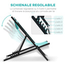 Set 2 Sedie Sdraio Pieghevoli in Alluminio 96,35x58x91,5 cm  Rex Azzurro