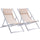 Lot de 2 Transats Pliants en Aluminium 96,35x58x91,5 cm Rex Blanc