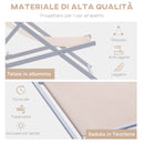 Set 2 Sedie Sdraio Pieghevoli in Alluminio 96,35x58x91,5 cm  Rex Bianco