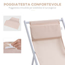 Set 2 Sedie Sdraio Pieghevoli in Alluminio 96,35x58x91,5 cm  Rex Bianco