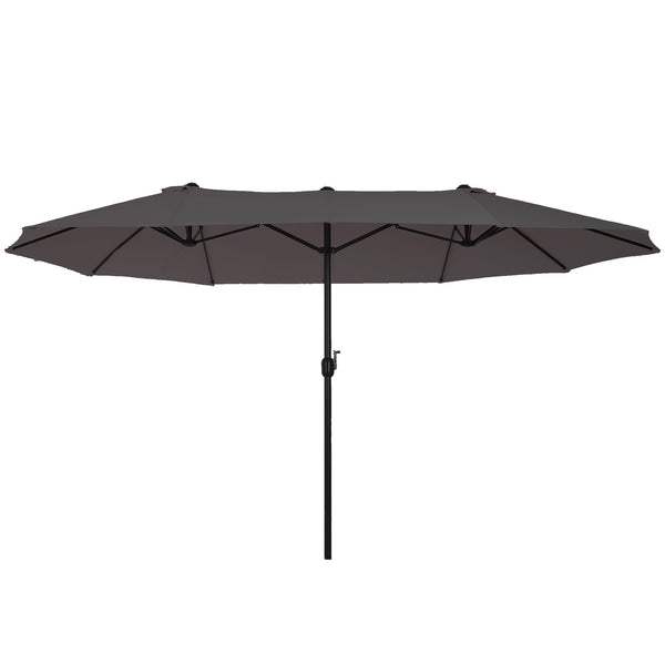 sconto Parasol de jardin double toit Roland gris 4,6x2,7m