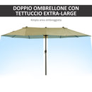 Ombrellone da Giardino Doppio Tetto 4,6x2,7 m  Roland Ecrù