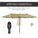 Ombrellone da Giardino Doppio Tetto 4,6x2,7 m  Roland Ecrù