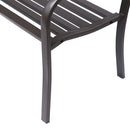 Panchina da Giardino in Acciaio con Schienale Decorato 127x60 cm  Bechy Marrone