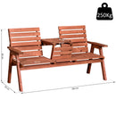 Panchina da Giardino 3 Posti Convertibile 160x70x85 cm  MechSeat Abete