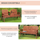 Panchina da Giardino 3 Posti Convertibile 160x70x85 cm  MechSeat Abete