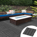 Set 9 Mattonelle a Incasto Effetto Legno 30x30x2 cm  Deck Nero