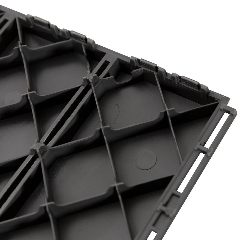 Set 9 Mattonelle a Incasto Effetto Legno 30x30x2 cm  Deck Nero