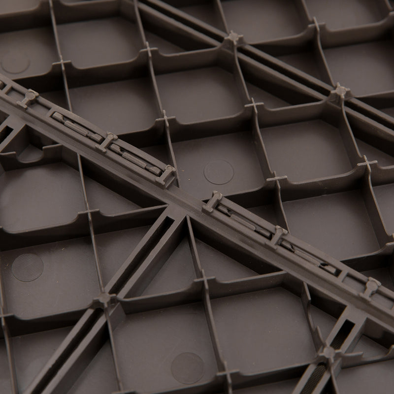 Set 9 Mattonelle a Incasto Effetto Legno 30x30x2 cm  Deck Marrone