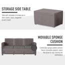 Set da Giardino Divano 2 Poltrone 1 Tavolino  Friendly Grigio