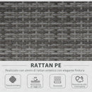 Set da Giardino Divano 2 Poltrone 1 Tavolino  Fergus Marrone