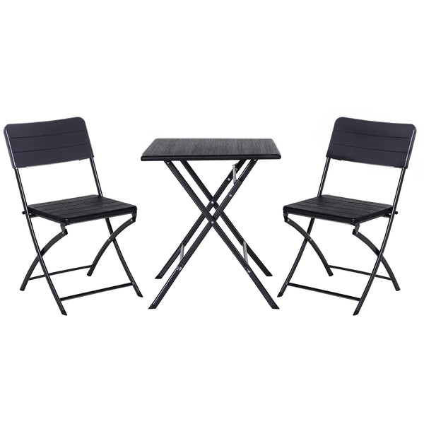 sconto Set de Table 2 Chaises de Jardin Pliantes Small Noir