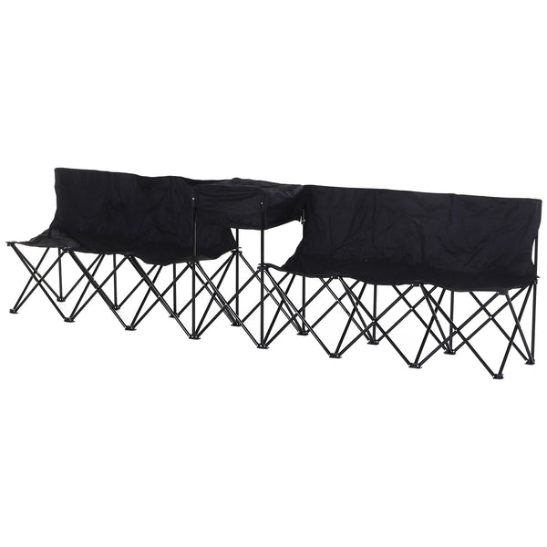 prezzo Banc de camping pliant 6 places 306x48x82 cm Flexi Noir