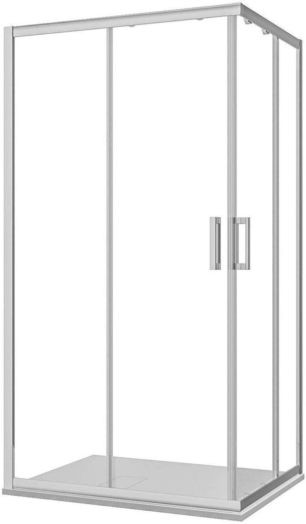 sconto Cabine de Douche d'Angle en Cristal Transparent 6mm H185 Rizzetti Rome Différentes Tailles