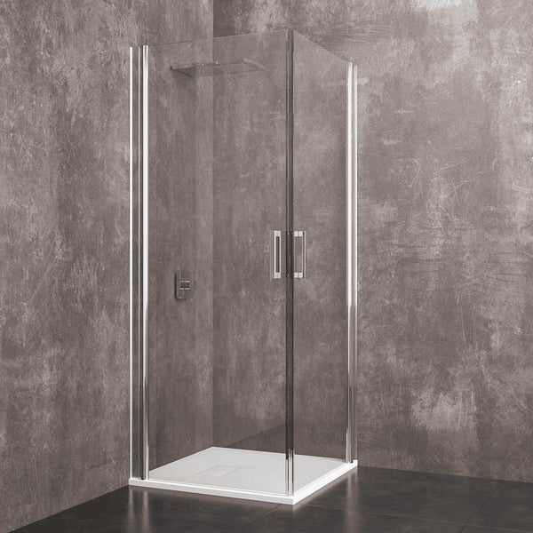 sconto Cabine de douche d'angle en cristal transparent 6 mm H190 Rizzetti Xilos Différentes tailles