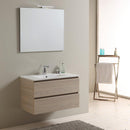Mobile Bagno Sospeso 90 cm Lavabo 2 Cassetti + LED 30 cm Rizzetti Malib