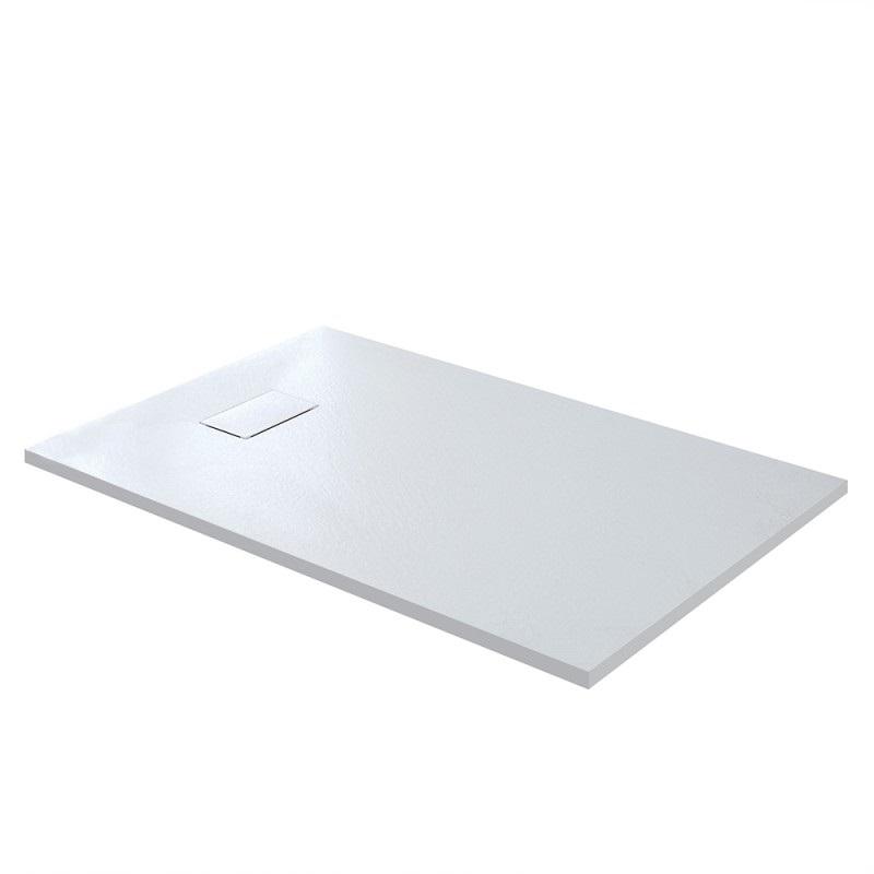 Piatto Doccia 80x80 cm Effetto Pietra Rizzetti Muse Ardesia Bianco