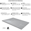 Piatto Doccia Effetto Pietra Rizzetti Muse Ardesia Grigio Varie Misure