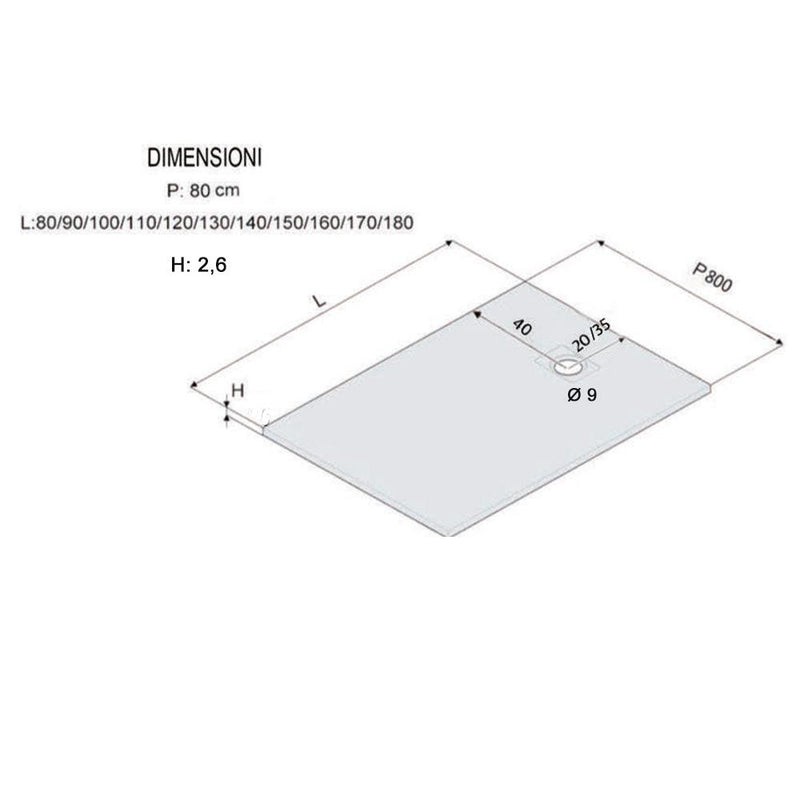 Piatto Doccia Effetto Pietra Rizzetti Muse Ardesia Marrone Varie Misure