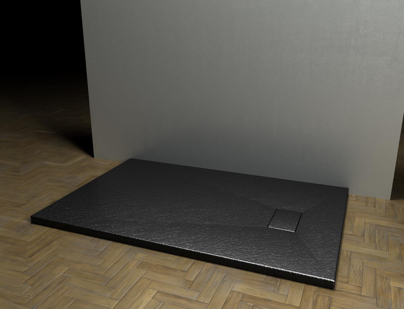 Piatto Doccia Effetto Pietra Rizzetti Muse Ardesia Nero Varie Misure