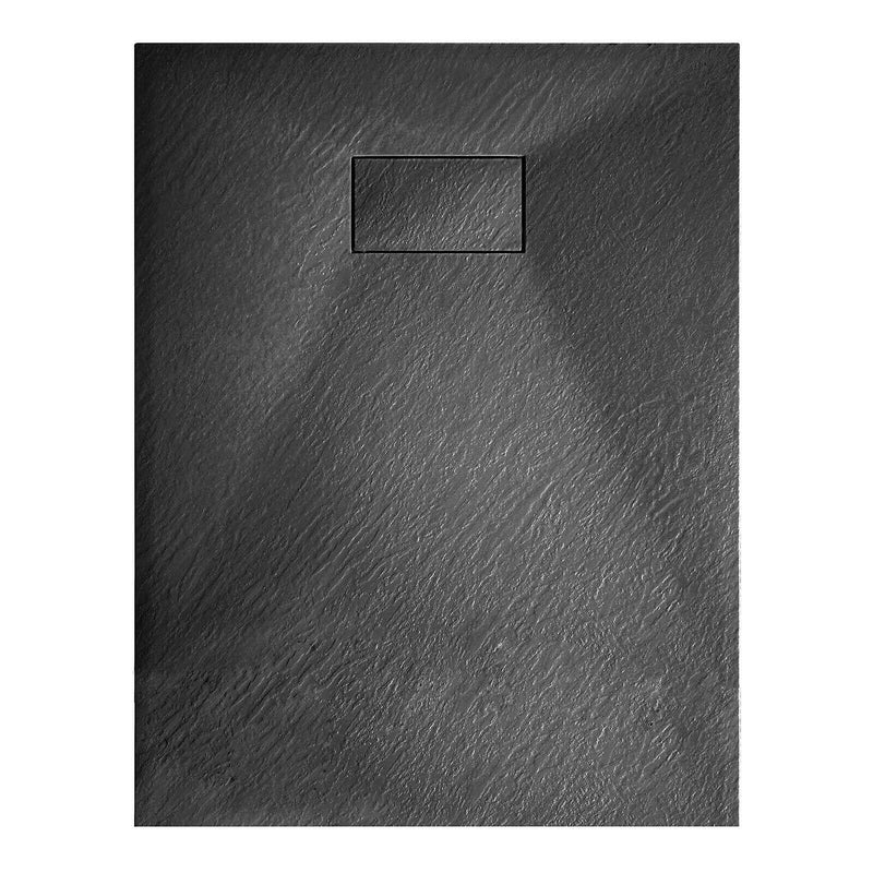 Piatto Doccia 80x140 cm Effetto Pietra Rizzetti Muse Ardesia Nero