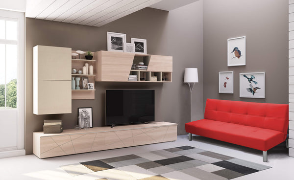 Rizzetti Canapé-lit inclinable en similicuir rouge gingembre 2 places sconto