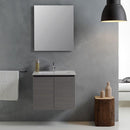 Mobile Bagno Sospeso 60 cm Lavabo 2 Ante + LED 30 cm Rizzetti Gibson Grigio