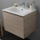 Mobile Bagno Sospeso 60 cm Lavabo 2 Ante + LED 30 cm Rizzetti Gibson Rovere