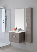 Mobile Bagno Sospeso 60 cm Lavabo con Colonna Rizzetti Real Marrone