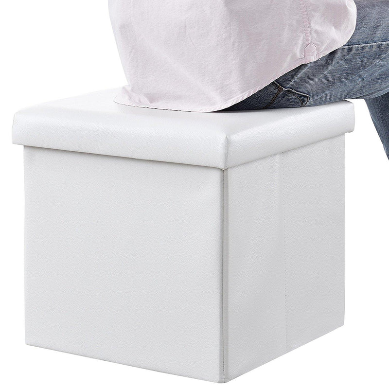 Pouf Panca Contenitore con Coperchio Rizzetti James Bianco