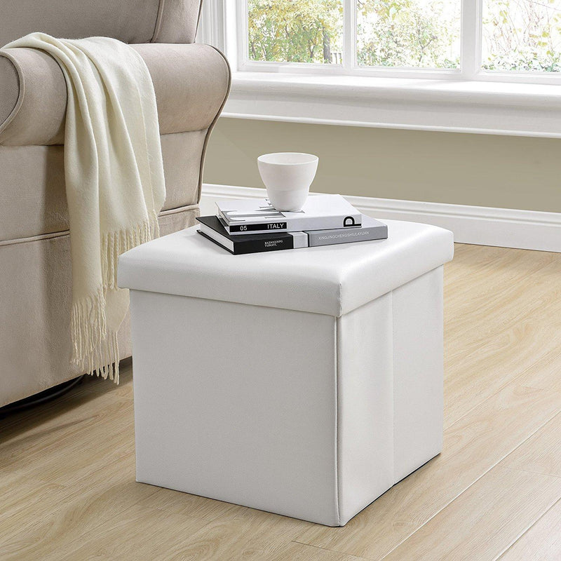 Pouf Panca Contenitore con Coperchio Rizzetti James Bianco