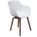 Sedia con Braccioli in Polipropilene Gambe Legno Rizzetti Aurora Bianco